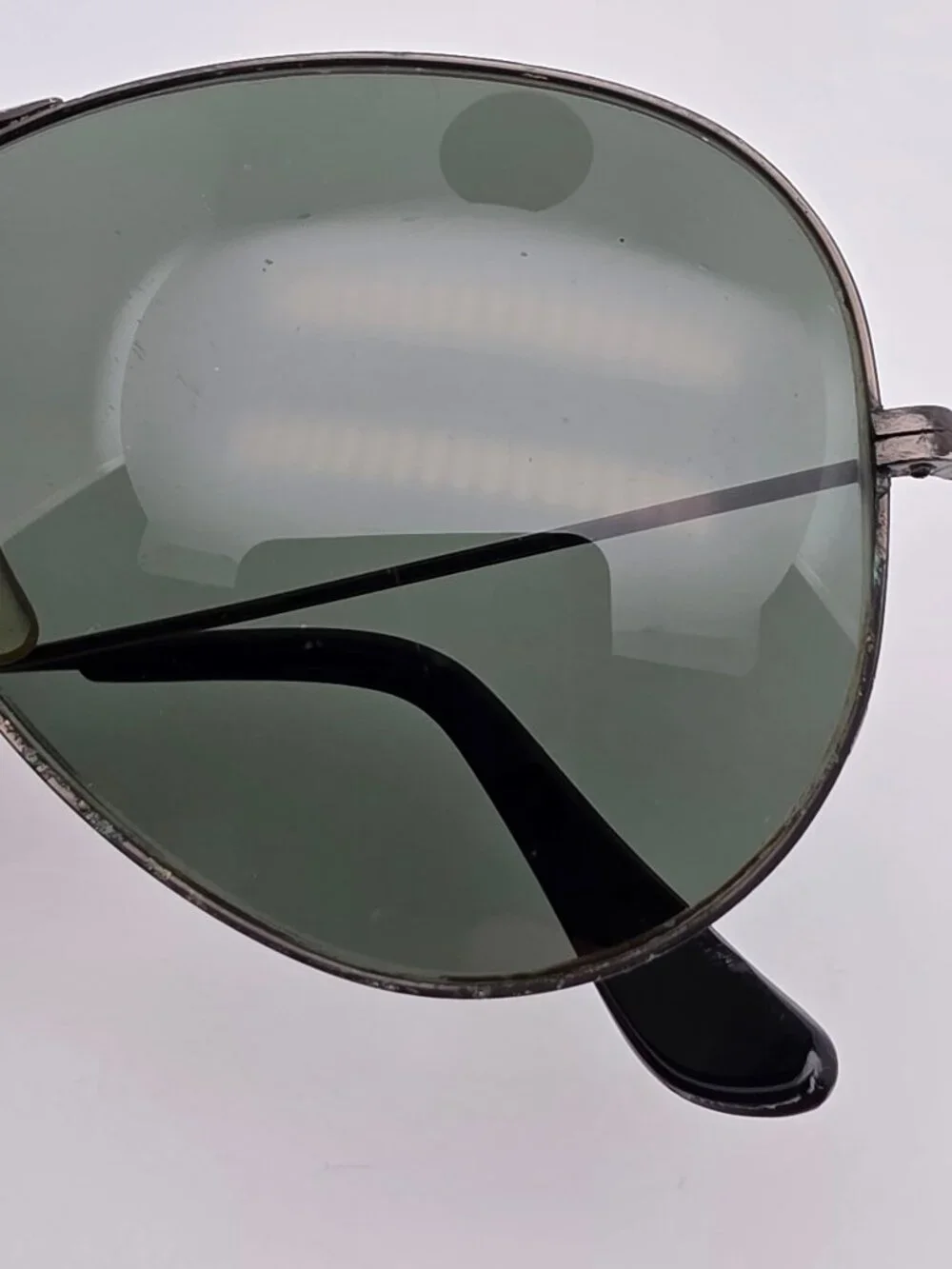 Ray-Ban B&L L2823 Black Chrome G-15 Green Glass Lens Aviator Sunglasses w/ Case